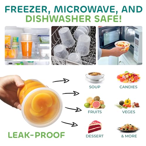 JoyServe Deli Food Containers with Lids - Variety Pack Sets 3 Sizes - 8 Oz-Cup / 16 Oz-Pint / 32 Oz-Quart Sizes Food Storage Takeout Meal Prep Storage, BPA-Free, Dishwasher, Microwave Safe